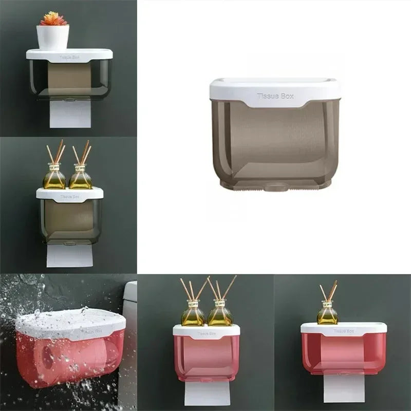 Wall Mounted Toilet Paper Holder with Storage Box