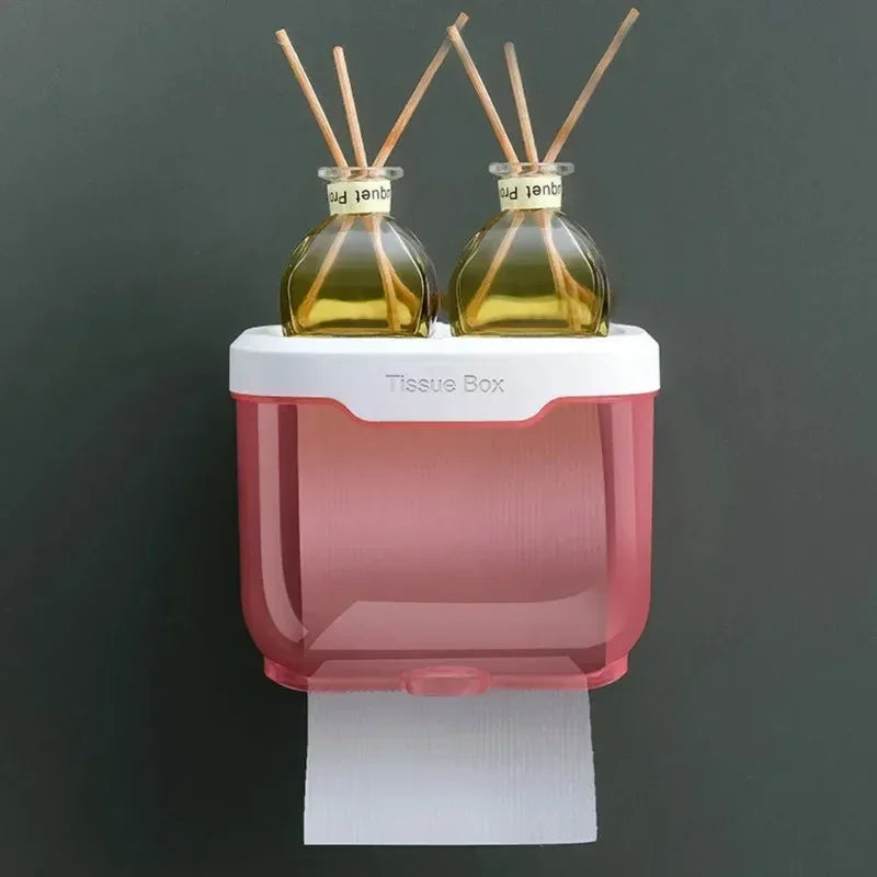 Wall Mounted Toilet Paper Holder with Storage Box