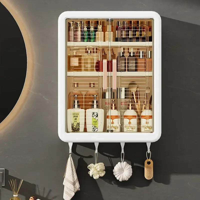Wall Mounted Bathroom Storage Cabinet with Hooks