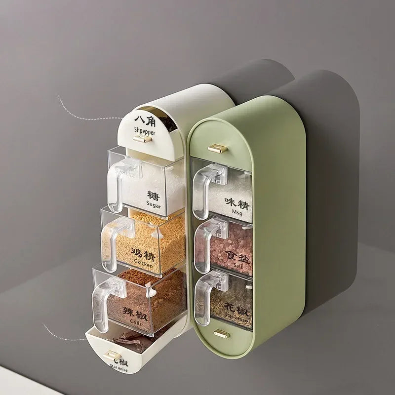 Wall Mounted Spice Box with Removable Containers (Each )