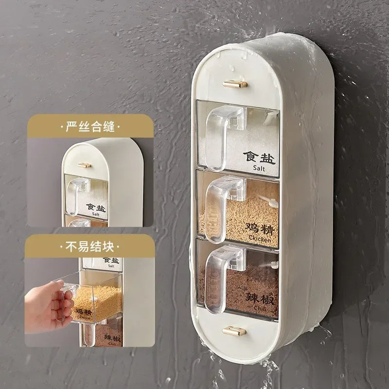 Wall Mounted Spice Box with Removable Containers (Each )