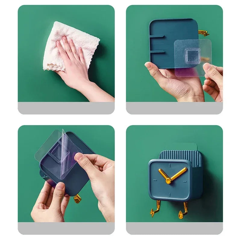 Wall Mounted Storage Box with Clock Design