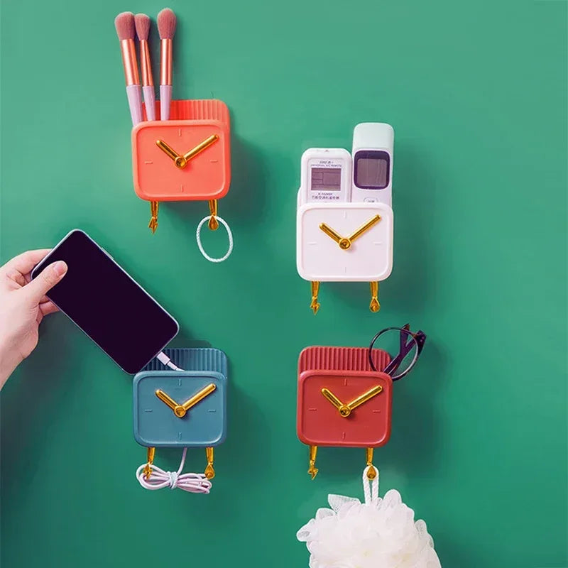 Wall Mounted Storage Box with Clock Design
