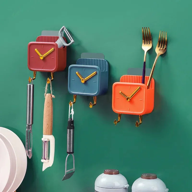 Wall Mounted Storage Box with Clock Design
