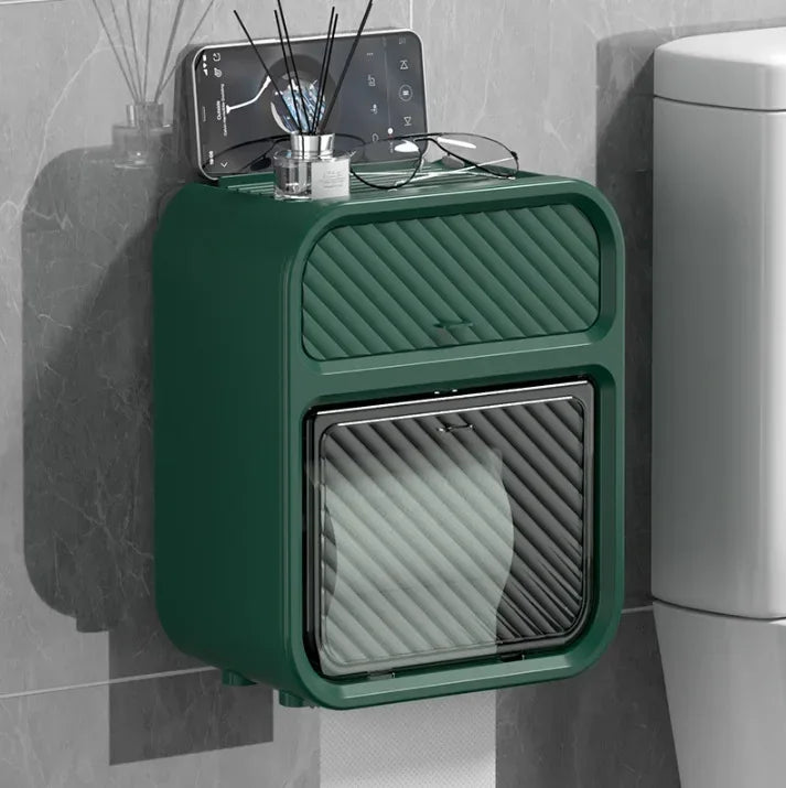 Waterproof Bathroom Tissue Box with Storage