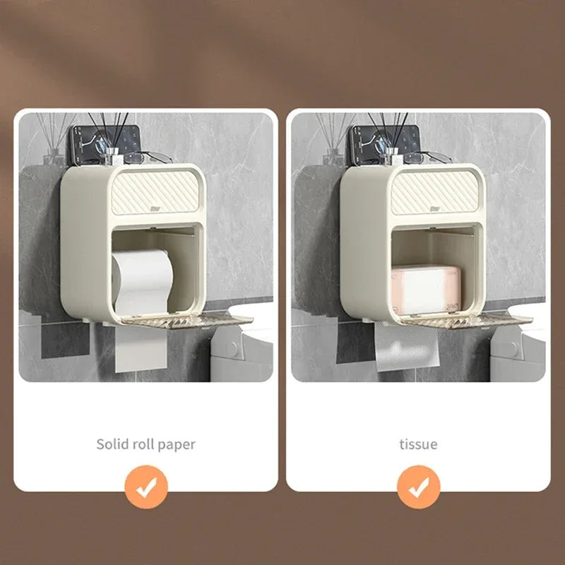 Waterproof Bathroom Tissue Box with Storage