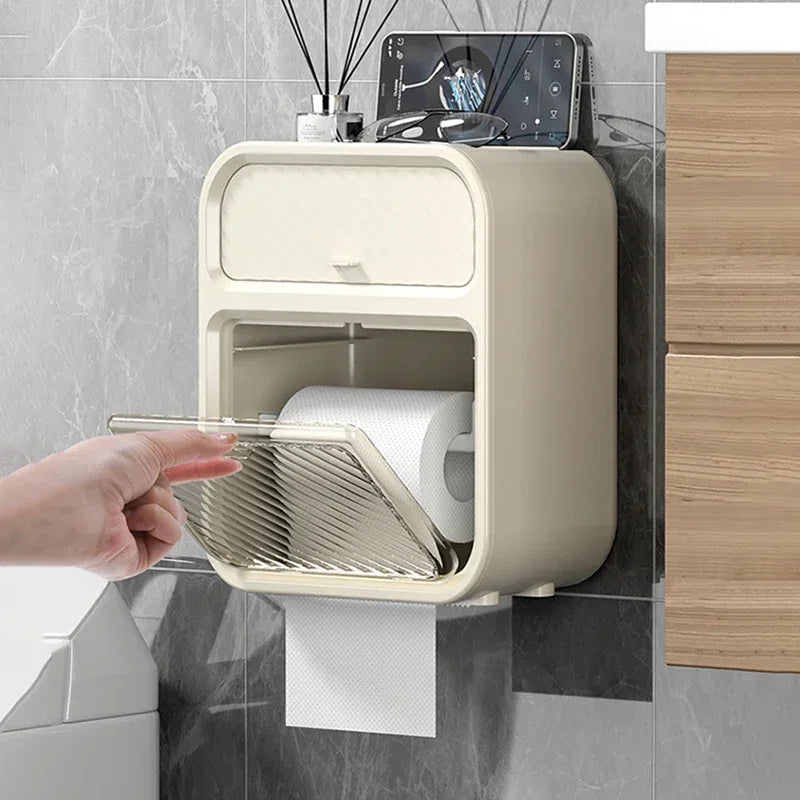 Waterproof Bathroom Tissue Box with Storage