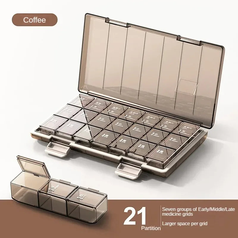 Weekly Pill Organizer Box with Splitter Case