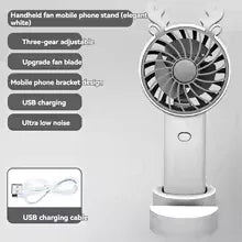 Mini Fan with Phone Stand - Portable & Cute