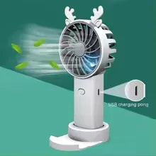 Mini Fan with Phone Stand - Portable & Cute