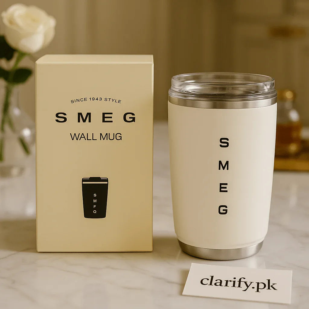White SMEG Insulated Mug – Luxury Travel Cup