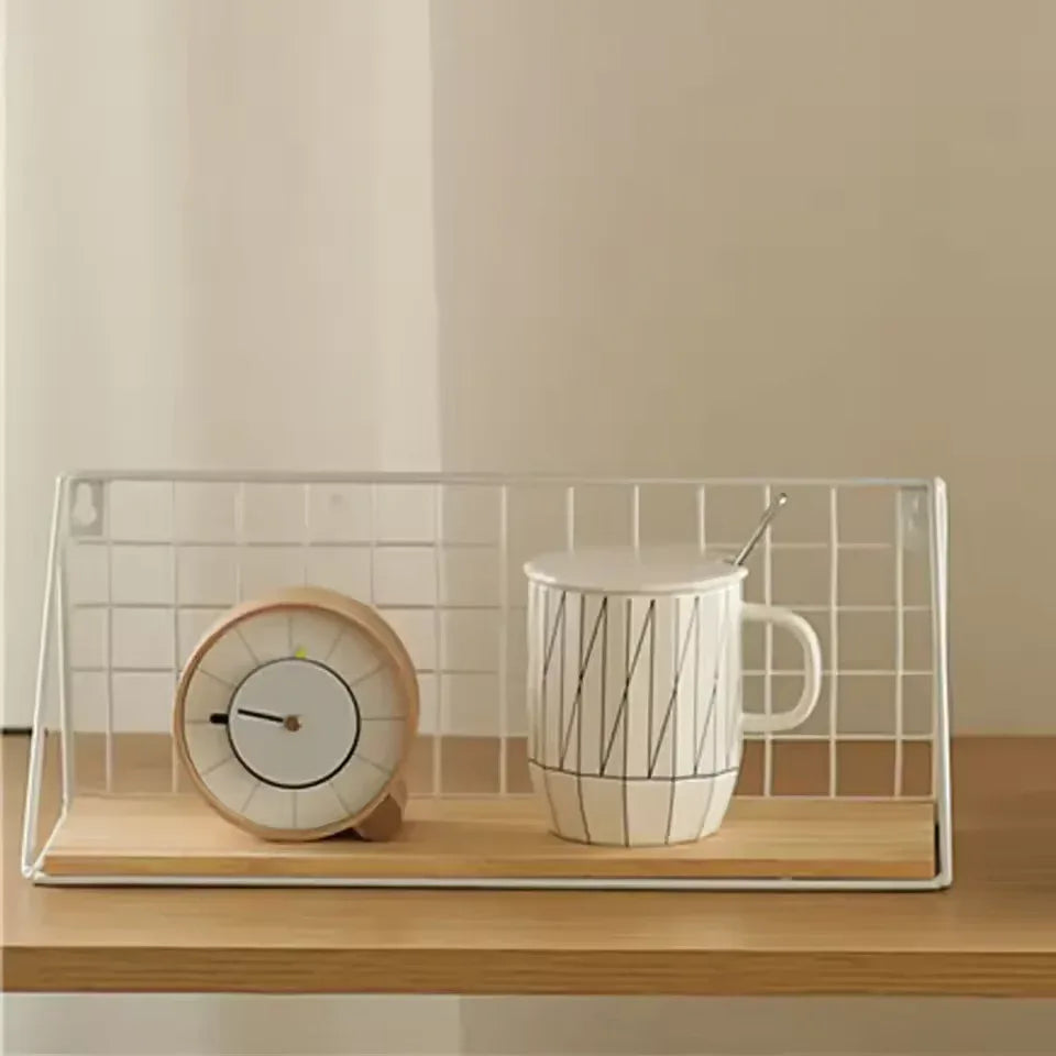 Wooden Iron Wall Shelf Set for Home