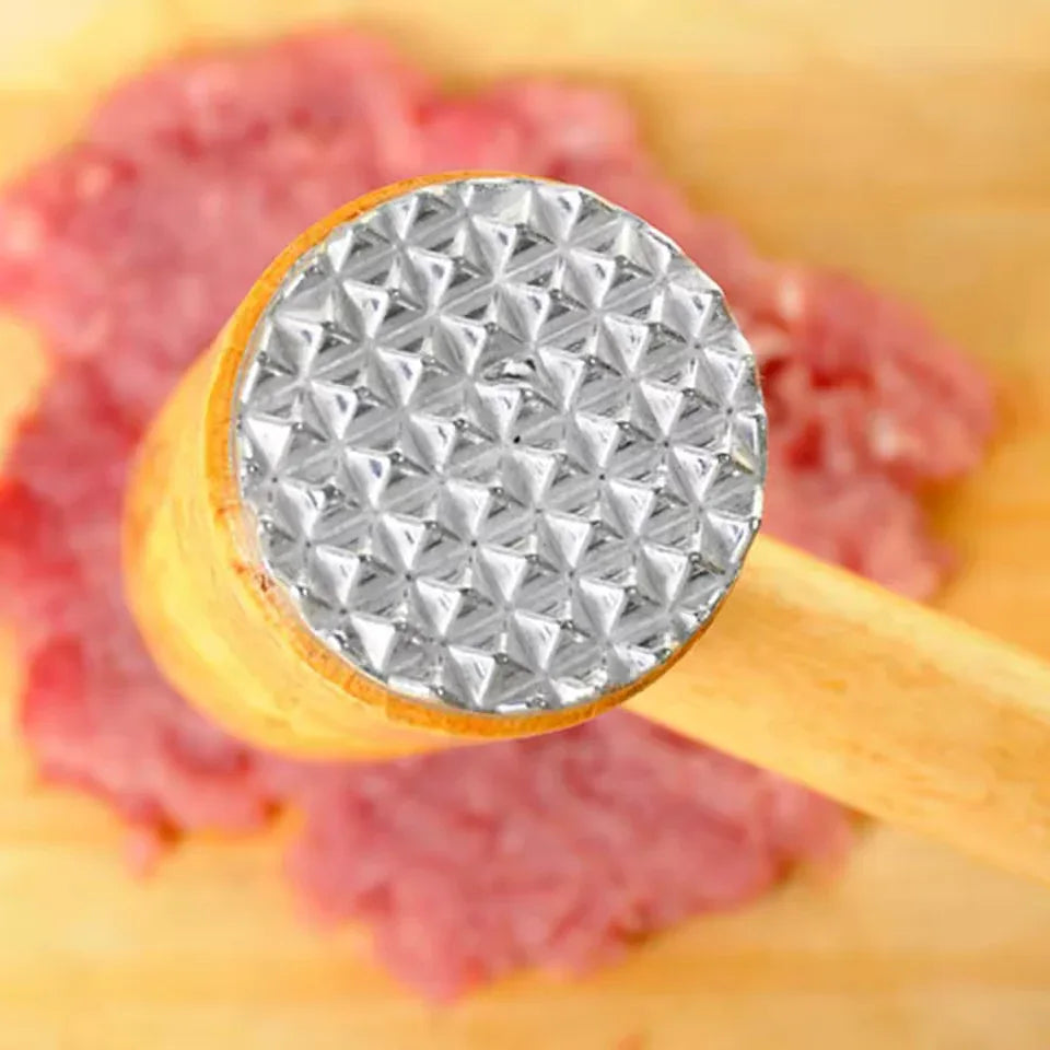 2 in 1 Wooden Meat Tenderizer Hammer for Kitchen